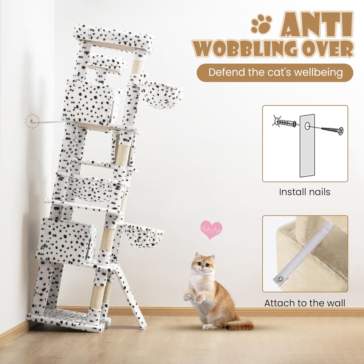 81" Multi-Level Cat Tree with Hammock, Scratching Posts & Cozy Perches – Perfect for Large Cats (Available in Multiple Colors)