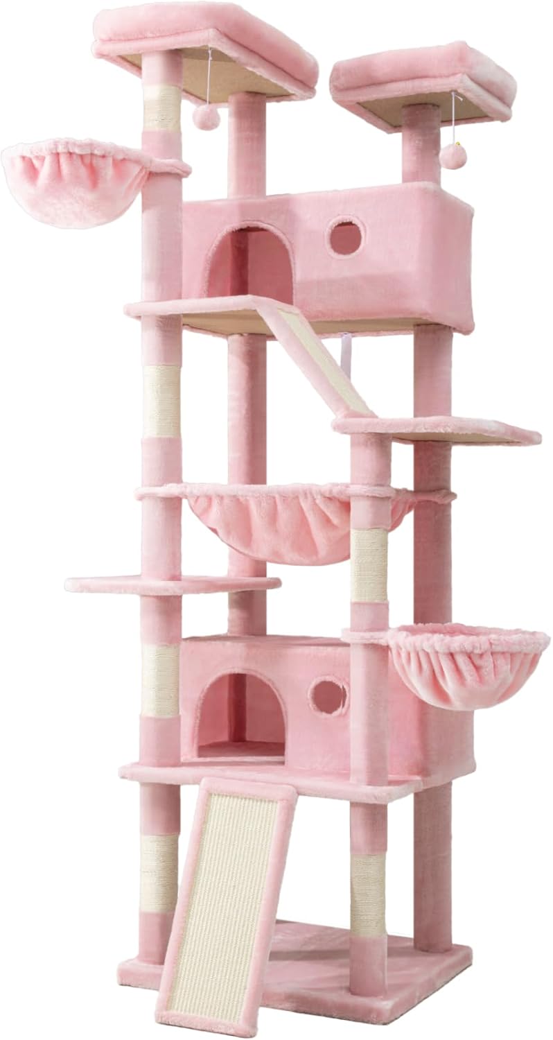 81" Multi-Level Cat Tree with Hammock, Scratching Posts & Cozy Perches – Perfect for Large Cats (Available in Multiple Colors)