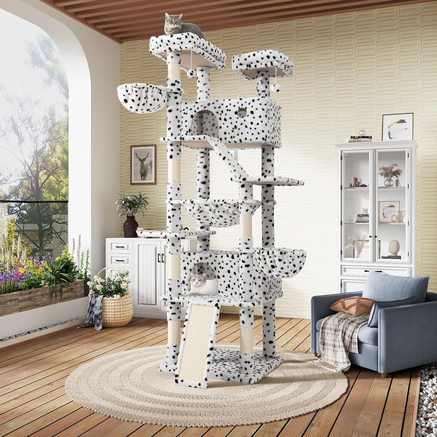 81" Multi-Level Cat Tree with Hammock, Scratching Posts & Cozy Perches – Perfect for Large Cats (Available in Multiple Colors)