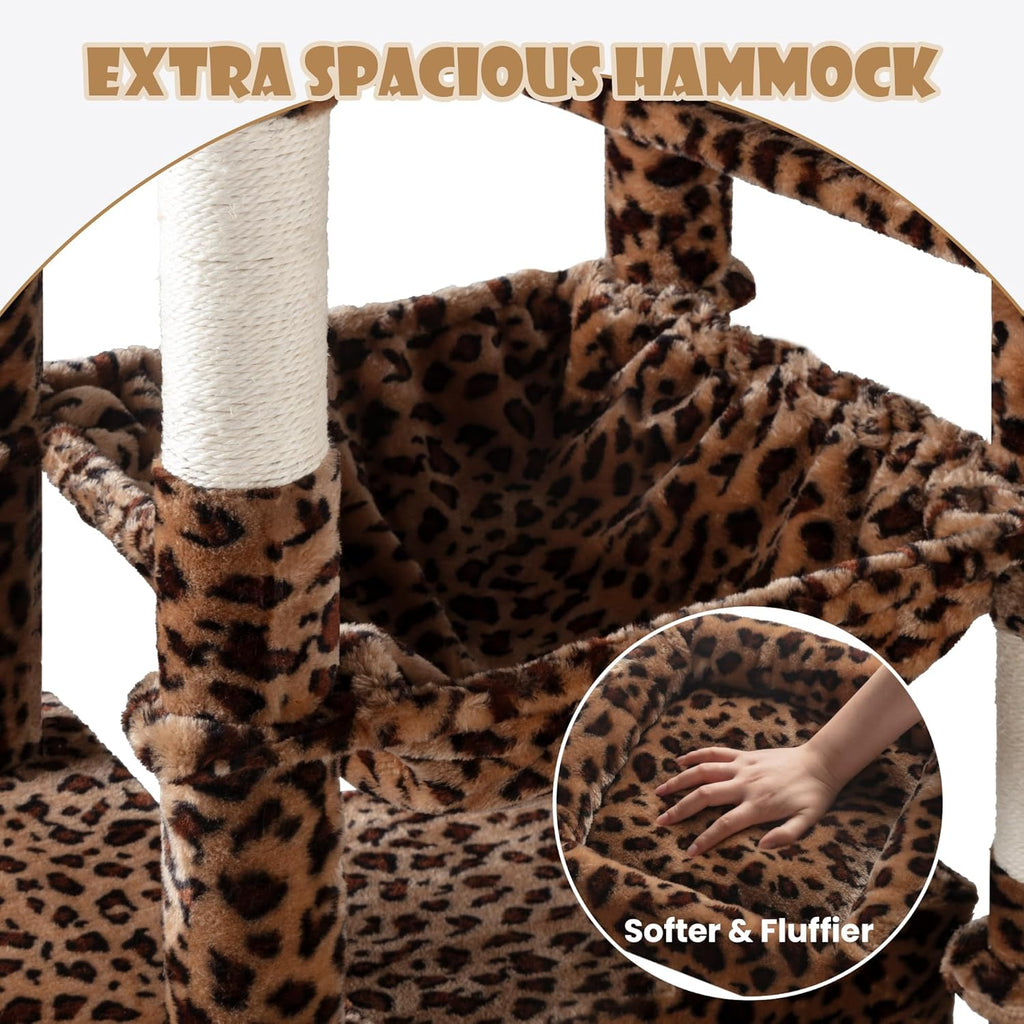 81" Multi-Level Cat Tree with Hammock, Scratching Posts & Cozy Perches – Perfect for Large Cats (Available in Multiple Colors)
