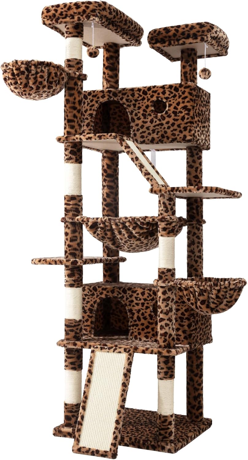81" Multi-Level Cat Tree with Hammock, Scratching Posts & Cozy Perches – Perfect for Large Cats (Available in Multiple Colors)