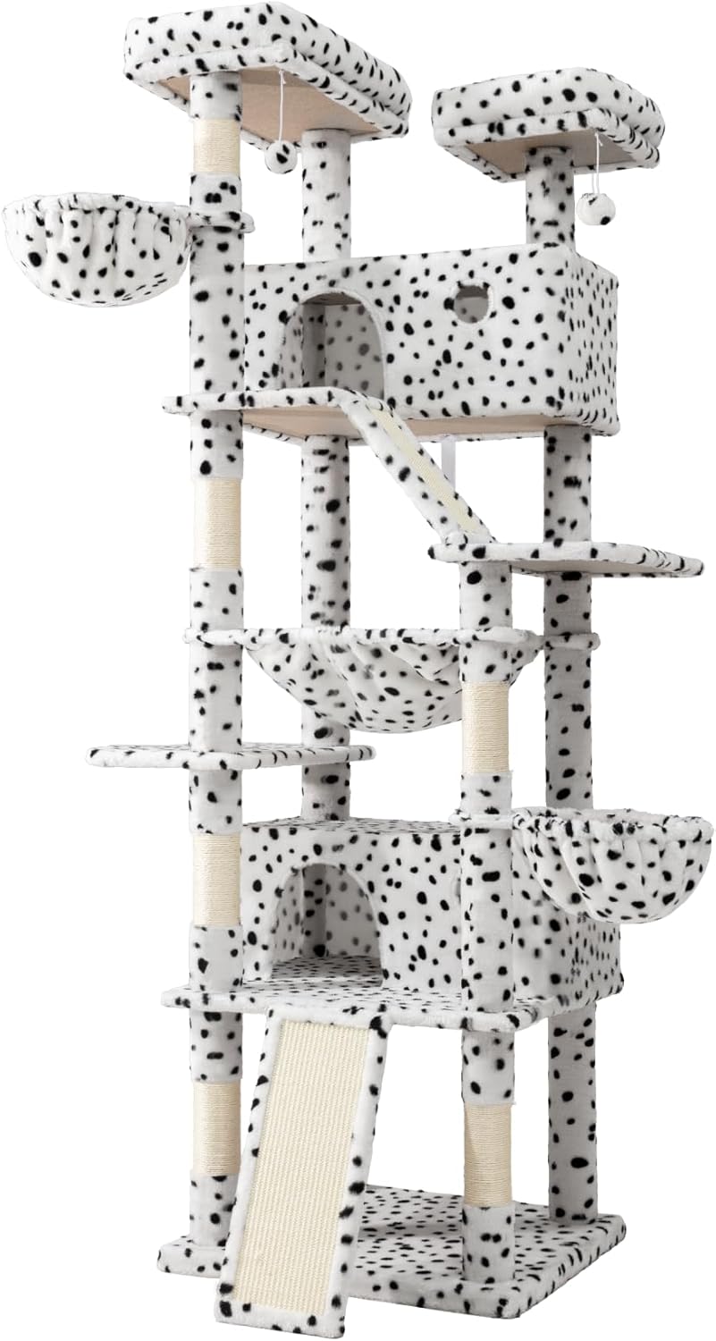 81" Multi-Level Cat Tree with Hammock, Scratching Posts & Cozy Perches – Perfect for Large Cats (Available in Multiple Colors)