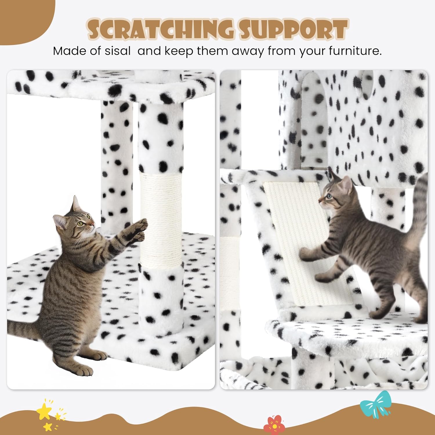 81" Multi-Level Cat Tree with Hammock, Scratching Posts & Cozy Perches – Perfect for Large Cats (Available in Multiple Colors)