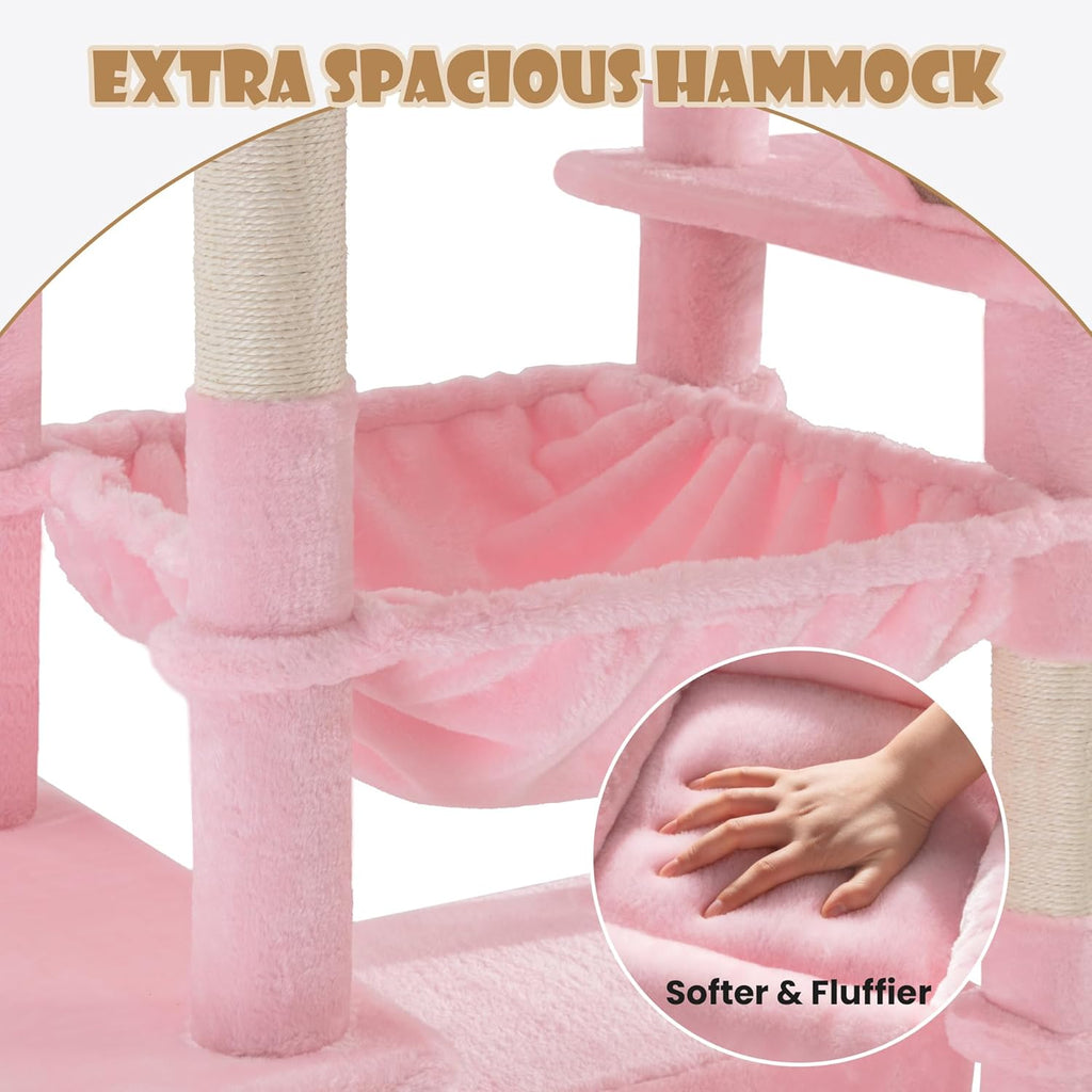 81" Multi-Level Cat Tree with Hammock, Scratching Posts & Cozy Perches – Perfect for Large Cats (Available in Multiple Colors)