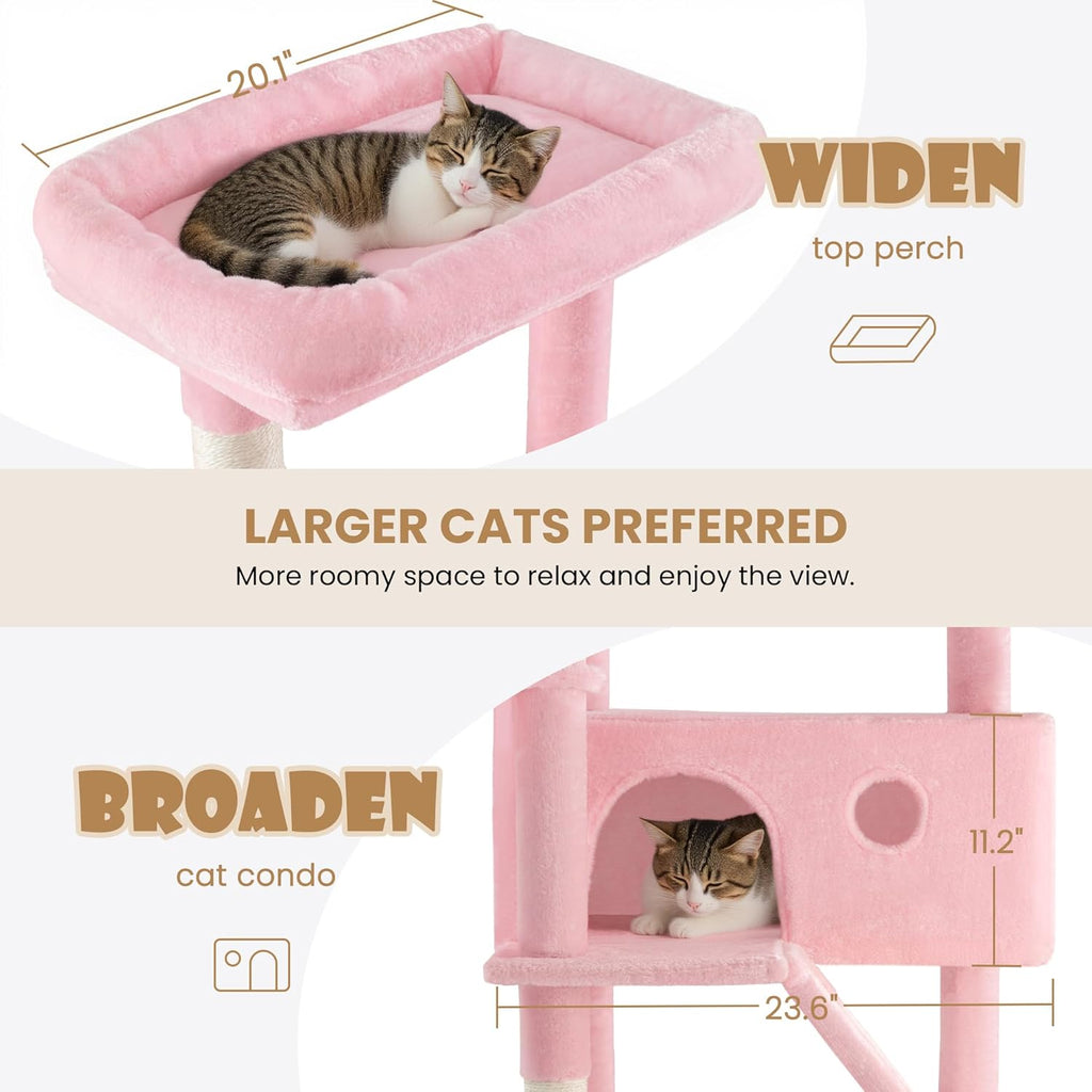 81" Multi-Level Cat Tree with Hammock, Scratching Posts & Cozy Perches – Perfect for Large Cats (Available in Multiple Colors)