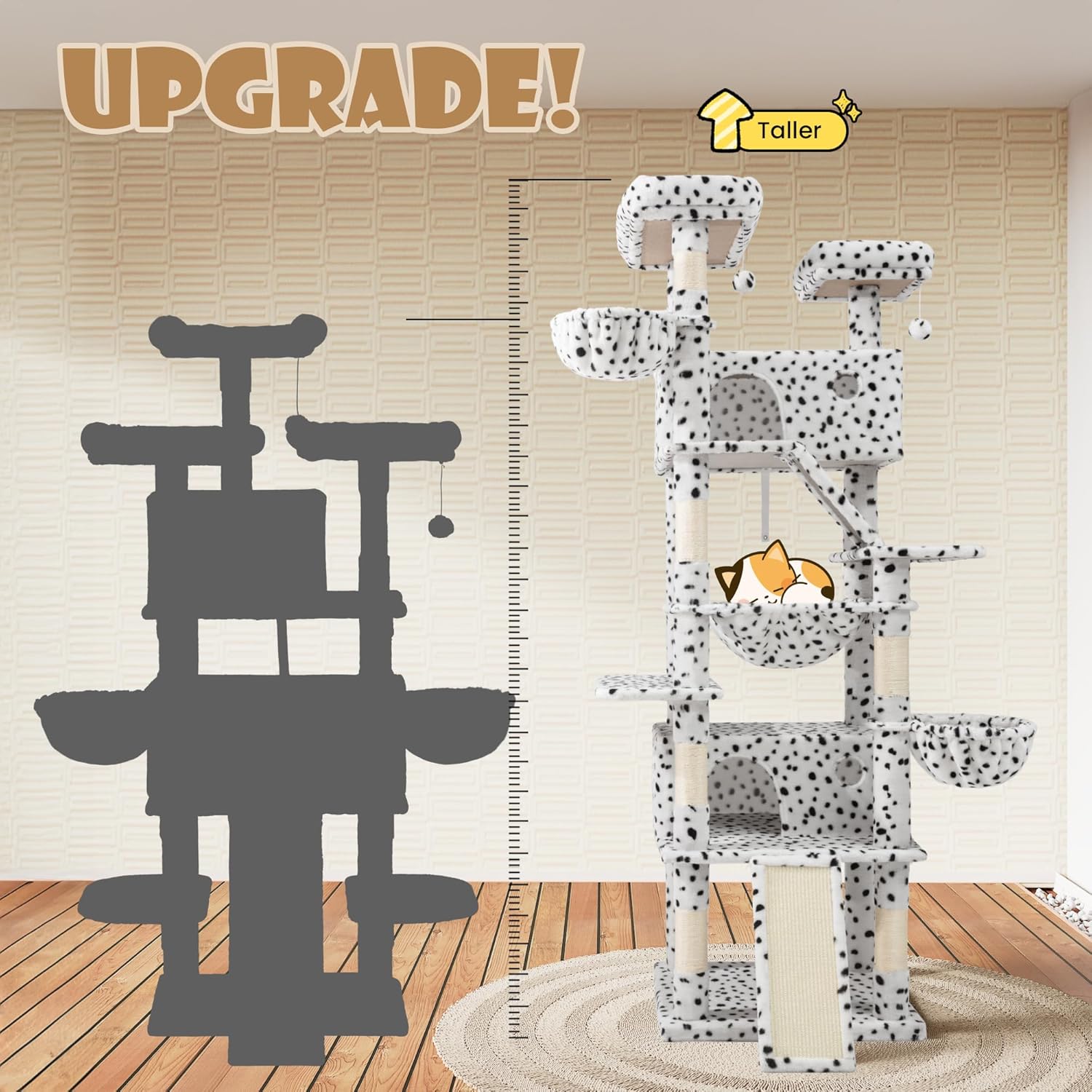 81" Multi-Level Cat Tree with Hammock, Scratching Posts & Cozy Perches – Perfect for Large Cats (Available in Multiple Colors)